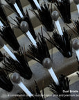 Close-up of ZIGZAG Brush dual bristle blend with soft rounded nylon pins and 100% boar hair.