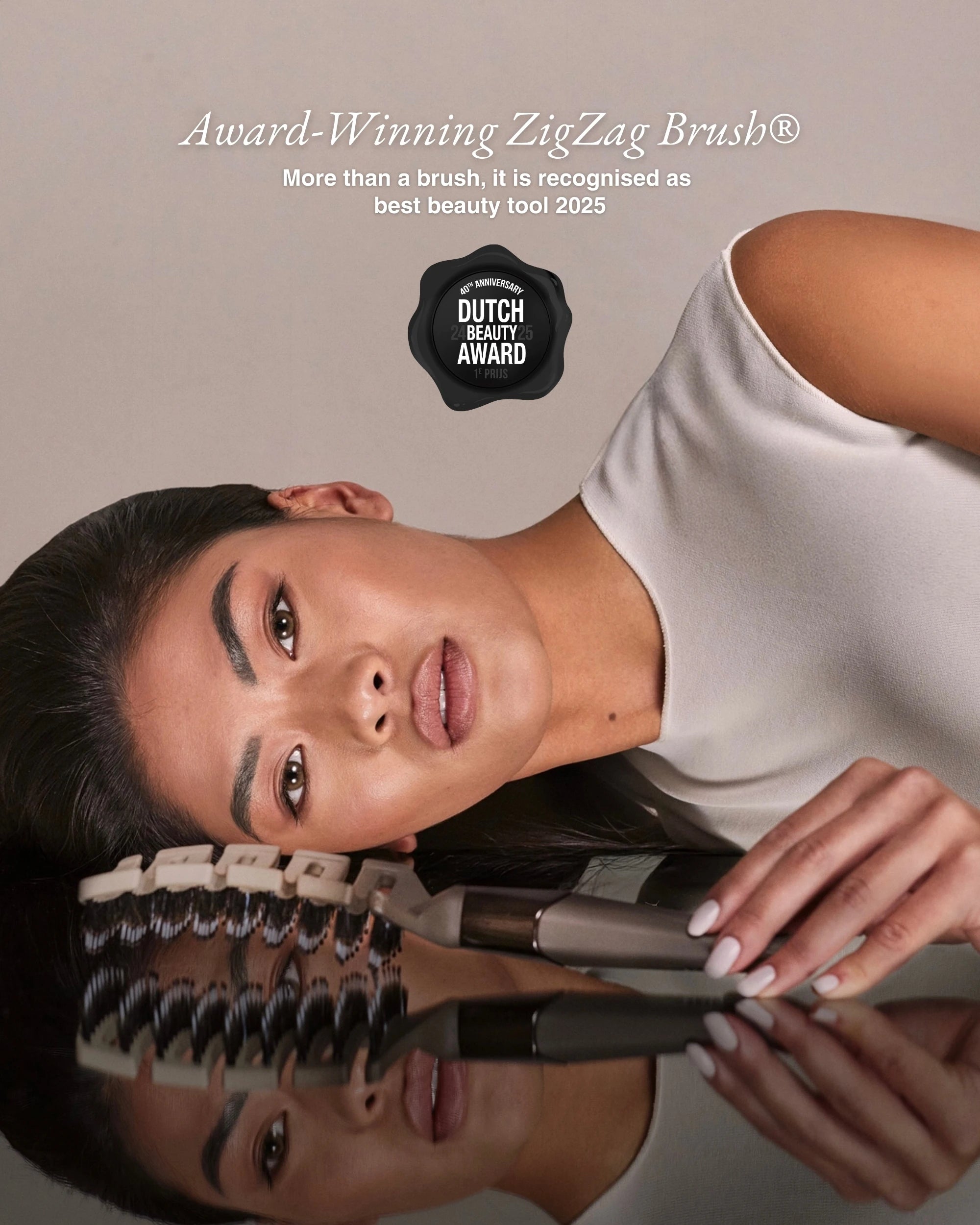 ZIGZAG Brush award-winning hair brush with flexible pins and 50/50 boar bristles for shiny, detangled and healthy hair.