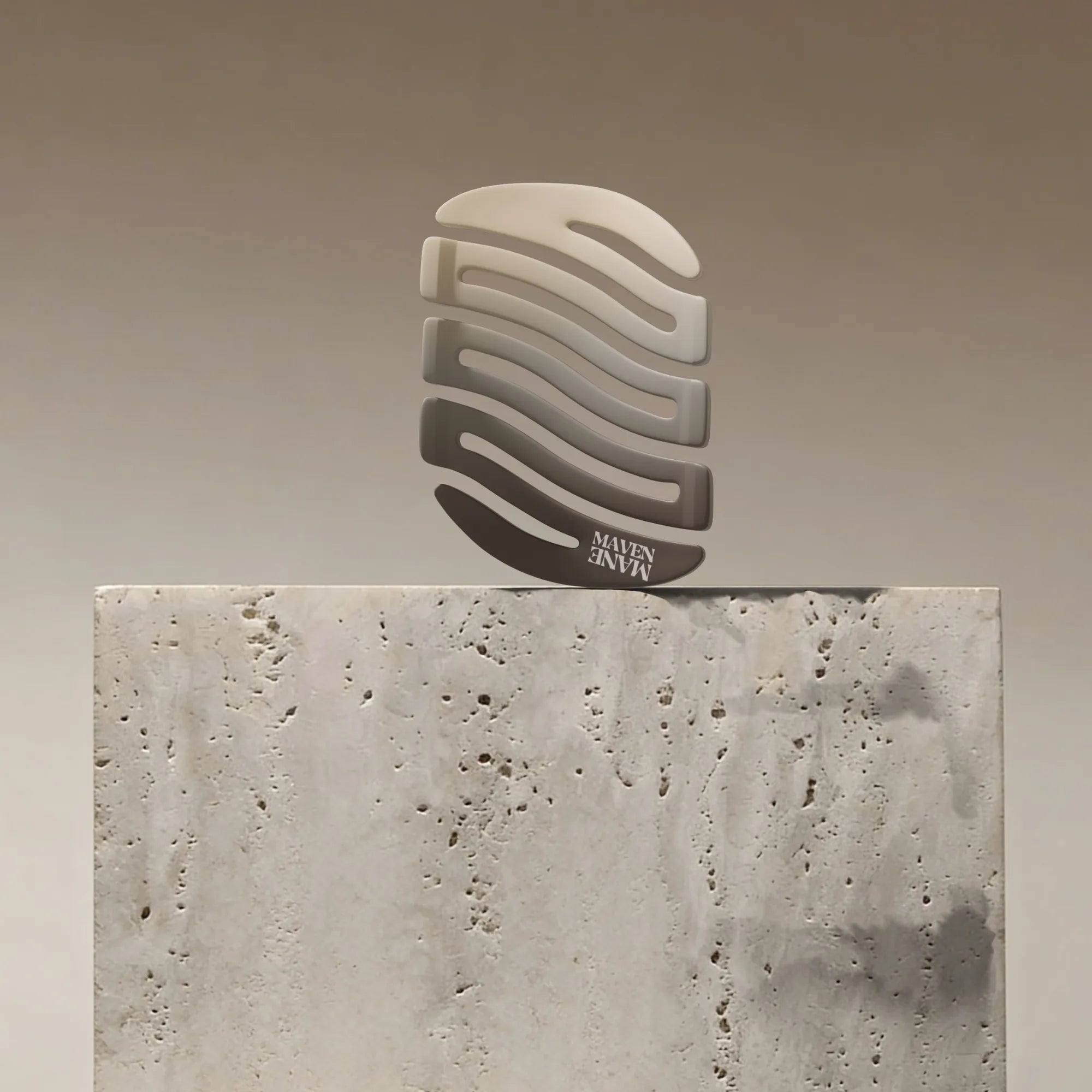 Back view of the ZIGZAG Travel Hair Brush highlighting the flexible zigzag frame designed to move with the hair