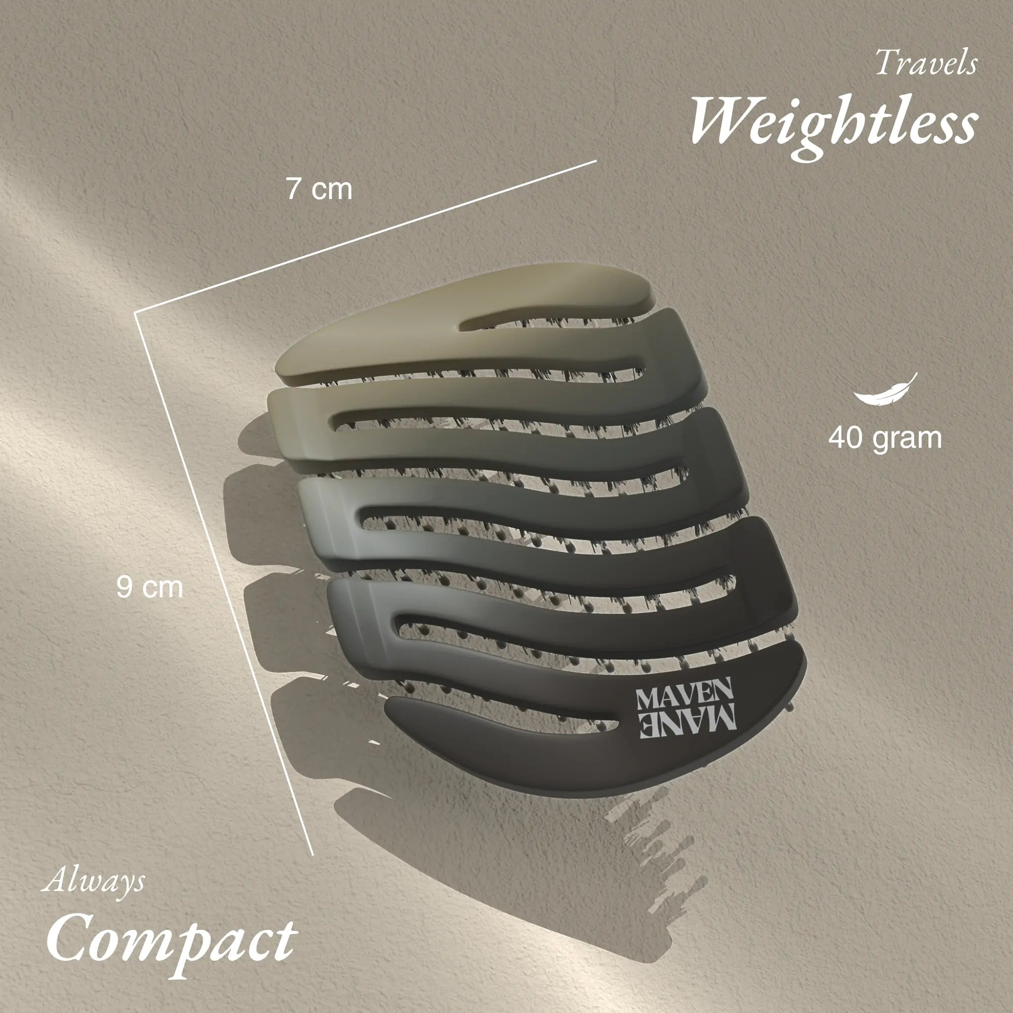 ZIGZAG Travel Hair Brush compact and lightweight design ideal for daily use and travel.