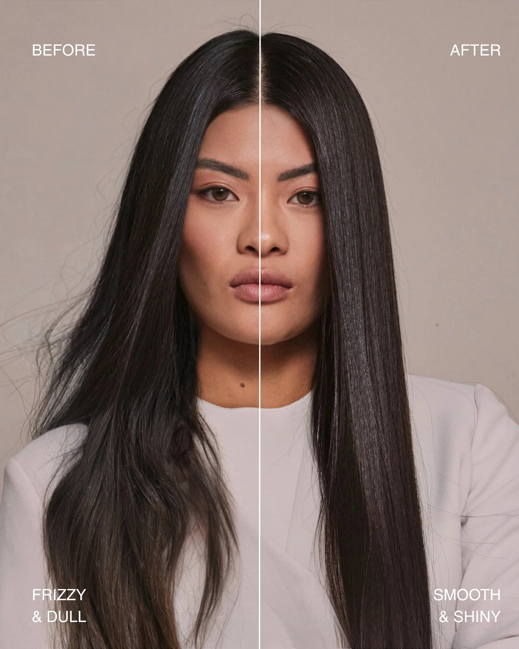 Before and After with the best hair brush for all hair types.
