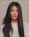 Before and After with the best hair brush for all hair types.